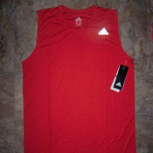 NWT RED ADIDAS SLEEVELESS TANK SHIRT SIZE BOYS SIZE LARGE 14/16 CLIMALITE